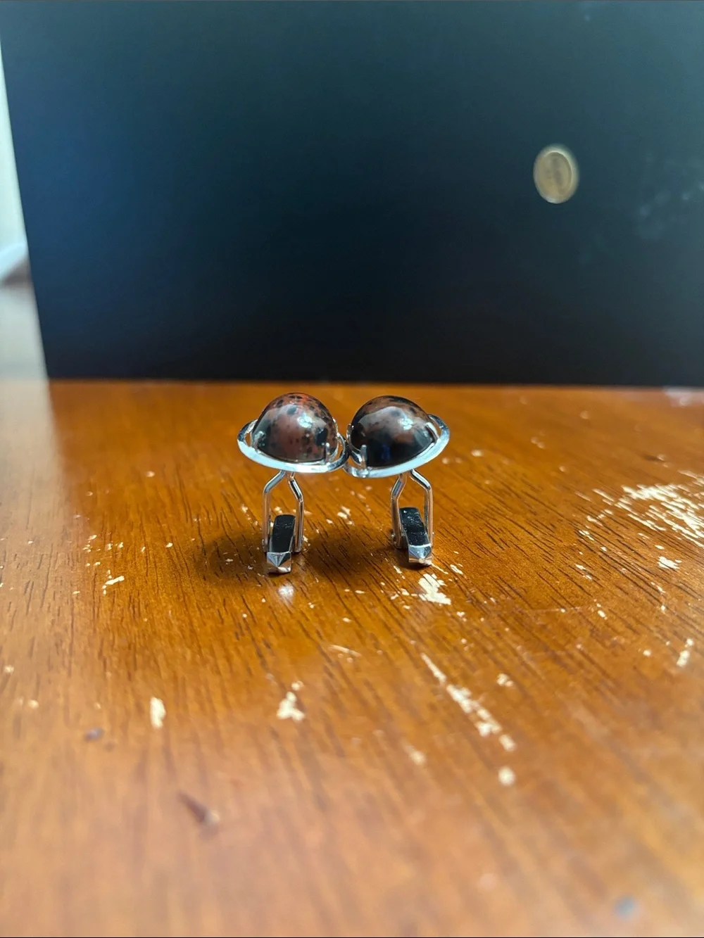 Jasper inspired oval cufflinks